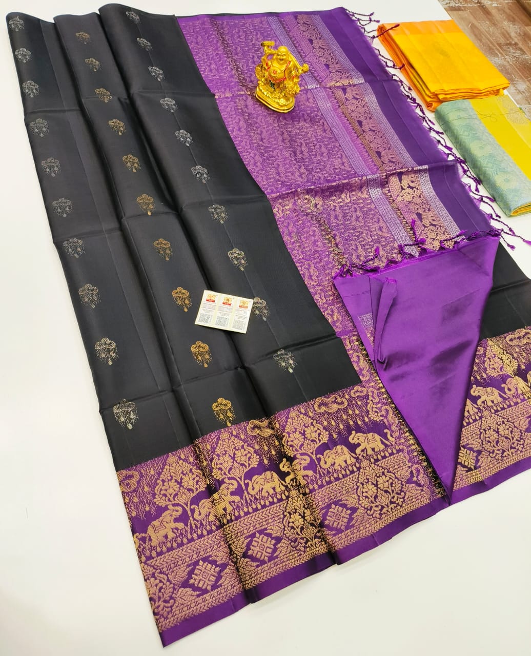 Kanchipuram Soft Silk Half Fine Jari Sarees – madrasdesignz